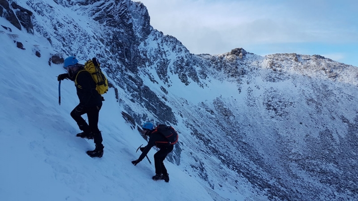 4 Lean conditions but still snow to go at, just. #winterskills #skitouring #winterclimbing